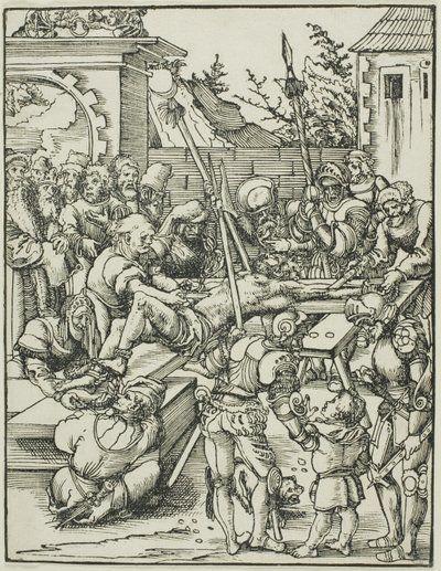 De heilige Bartholomeus, uit Het martelaarschap van de apostelen door Lucas Cranach the Elder