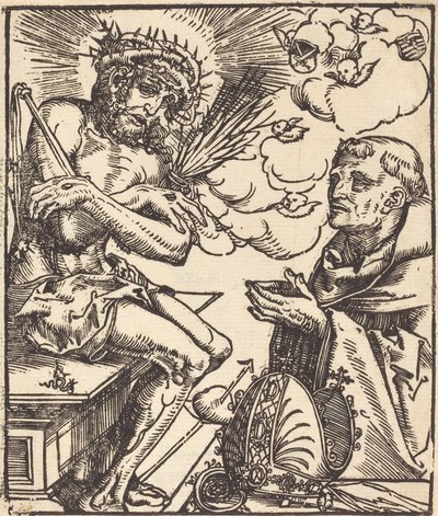 Sint Bernardus die de Man van Smarten Aanbidt door Lucas Cranach the Elder