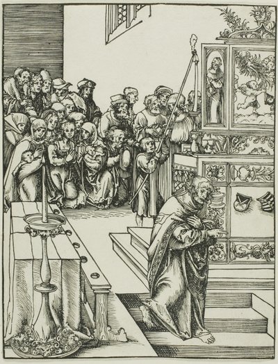 Johannes, uit Het martelaarschap van de apostelen door Lucas Cranach the Elder