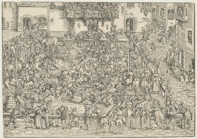 Het eerste toernooi door Lucas Cranach the Elder