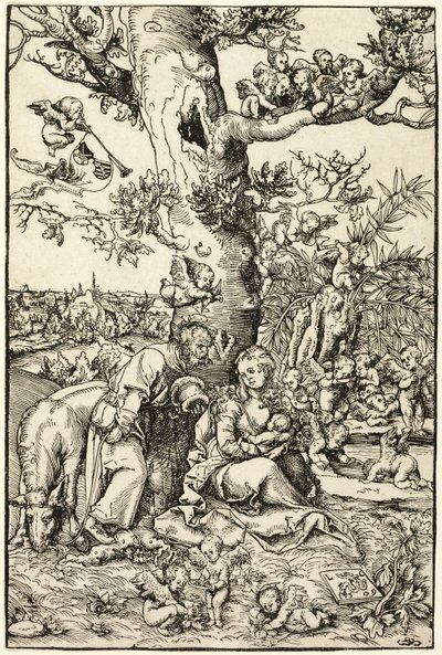 De rest op de vlucht naar Egypte door Lucas Cranach the Elder