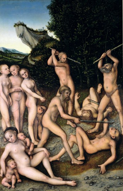 De Zilveren Eeuw of De Gevolgen van Jaloezie, 1535 door Lucas Cranach the Elder