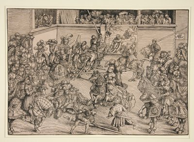 Het tweede toernooi (met het wandtapijt van Samson en de Leeuw) door Lucas Cranach the Elder