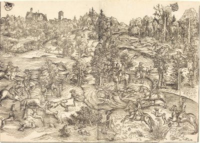 De Hertenjacht door Lucas Cranach the Elder