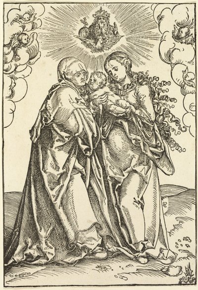 De maagd en het kind met de heilige Anna door Lucas Cranach the Elder