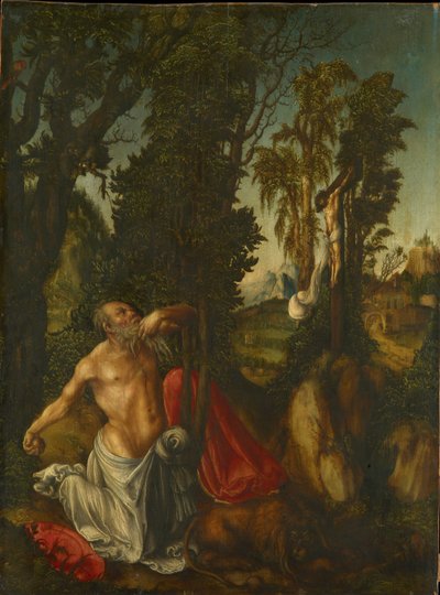 De boetvaardige Heilige Hiëronymus, 1502 door Lucas Cranach the Elder