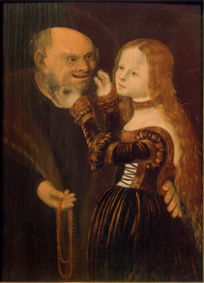 Ongelijk paar door Lucas Cranach the Elder