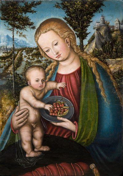 Maagd met kersen, ca. 1506 door Lucas Cranach the Elder