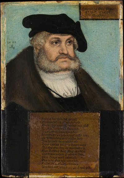 Friedrich III (1463-1525), de Wijze, Keurvorst van Saksen door Lucas Cranach the Elder and workshop