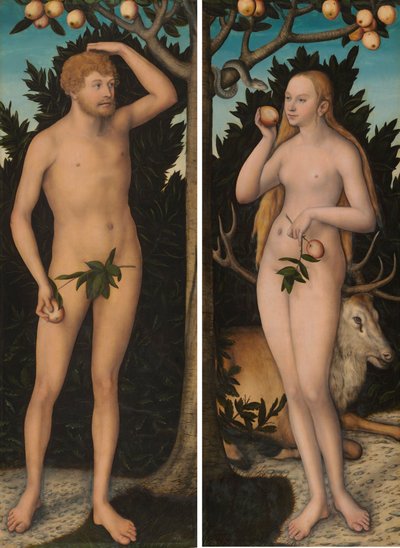 Adam en Eva door Lucas Cranach the Younger
