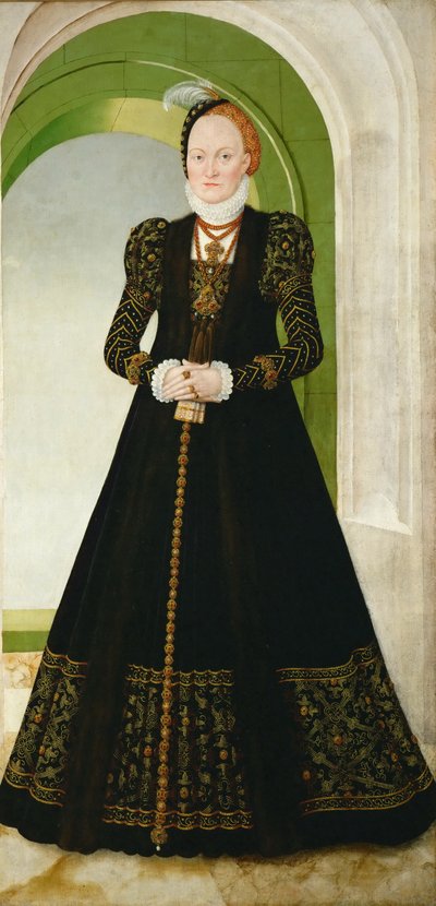 Anna van Denemarken 1532-1585, keurvorstin van Saksen, na 1565 door Lucas Cranach the Younger