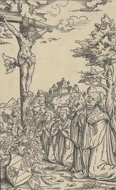 Boekplaat van Christoph Scheurl, 16e eeuw door Lucas Cranach the Younger  