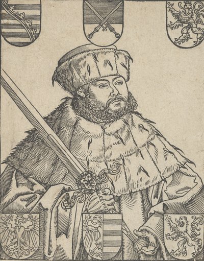 Kopie van Johan Frederik de Grootmoedige, in Electorale Gewaden door Lucas Cranach the Younger  