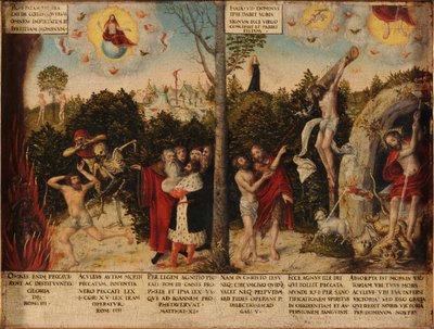 Wet en Genade door Lucas Cranach the Younger