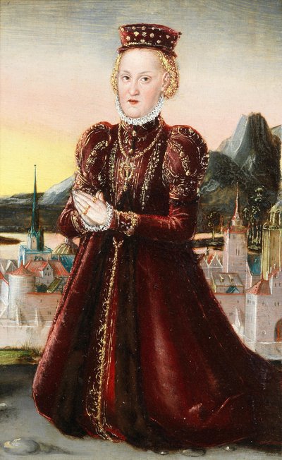 Portret van prinses Agnes Gräfin von Barby door Lucas Cranach the Younger
