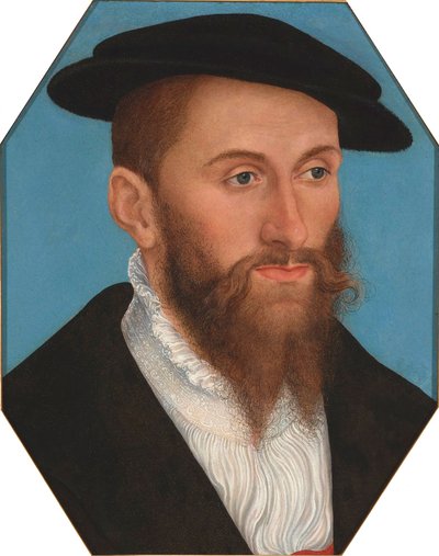 Portret van een man door Lucas Cranach the Younger