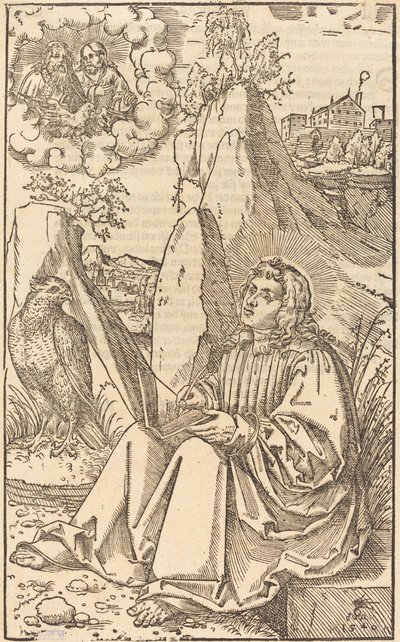 Sint Jan in een landschap door Lucas Cranach the Younger