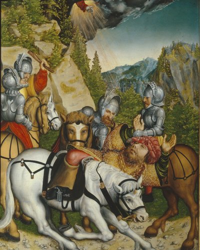 De Bekering op de Weg naar Damascus door Lucas Cranach the Younger