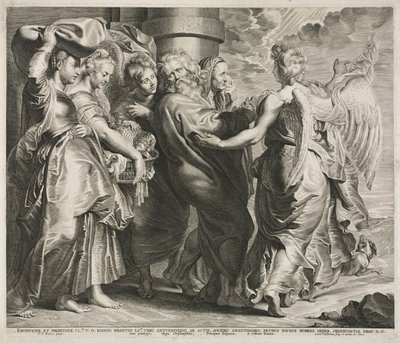 Lot en Zijn Familie Verlaten Sodom door Lucas Emil Vorsterman
