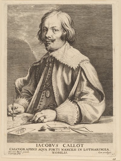 Jacques Callot door Lucas Emil Vorsterman after Sir Anthony van Dyck