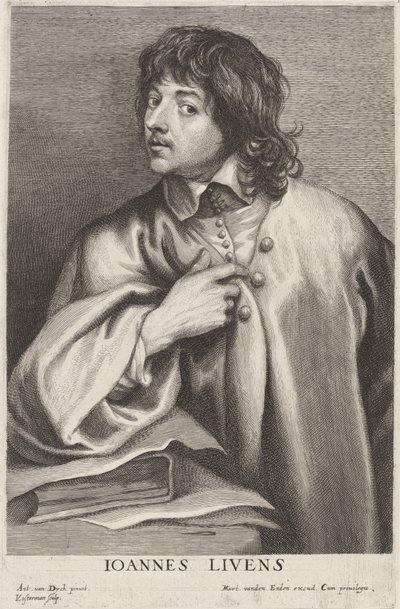Jan Lievens door Lucas Emil Vorsterman after Sir Anthony van Dyck