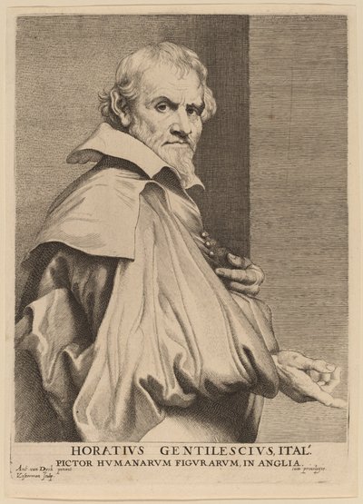 Orazio Gentileschi door Lucas Emil Vorsterman after Sir Anthony van Dyck
