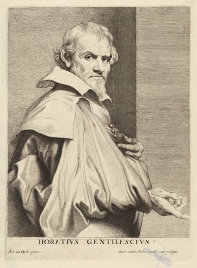 Orazio Gentileschi door Lucas Emil Vorsterman after Sir Anthony van Dyck