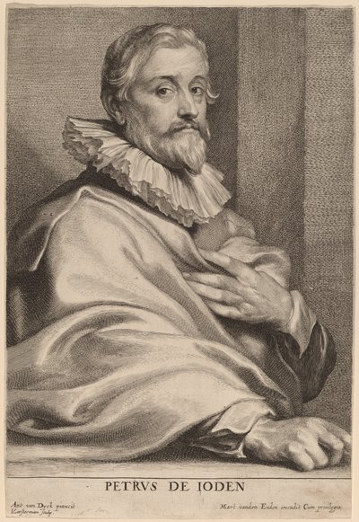 Pieter de Jode de Oudere door Lucas Emil Vorsterman after Sir Anthony van Dyck