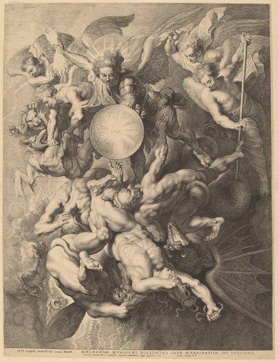 De Val van de Opstandige Engelen door Lucas Emil Vorsterman after Sir Peter Paul Rubens