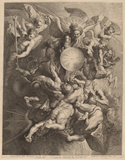 De Val van de Opstandige Engelen door Lucas Emil Vorsterman after Sir Peter Paul Rubens