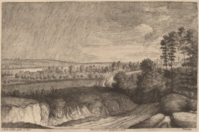 Regenachtig Landschap door Lucas Emil Vosterman, after Lodewijk de Vadder