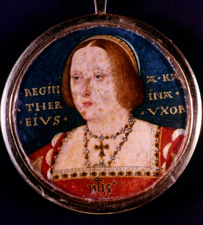 Catherine van Aragon, eerste vrouw van Hendrik VIII, ca. 1510-1533 door Lucas Horenbout