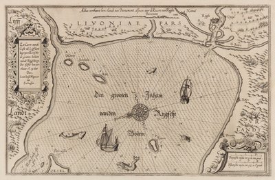 Zeekaart van de Golf van Riga door Lucas Jansz. Waghenaer