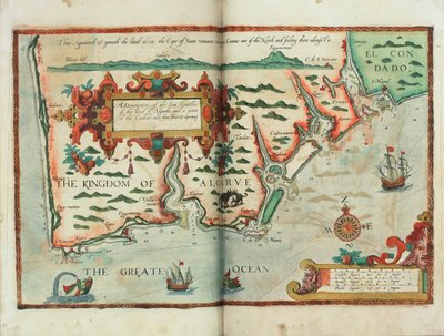 Een beschrijving van de zeekusten van het land van Algarbe en een deel van het graafschap met hun uitzicht en opening, ca. 1588 door Lucas Janszoon Waghenaer