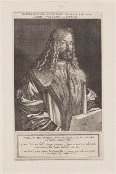 Portret van Albrecht Dürer door Lucas Kilian