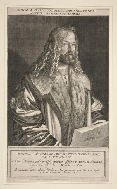 Portret van Albrecht Dürer door Lucas Kilian