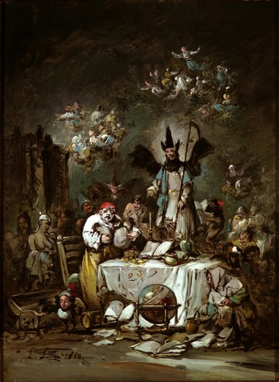 Allegorische gril. De hebzucht door Eugenio Lucas Velázquez