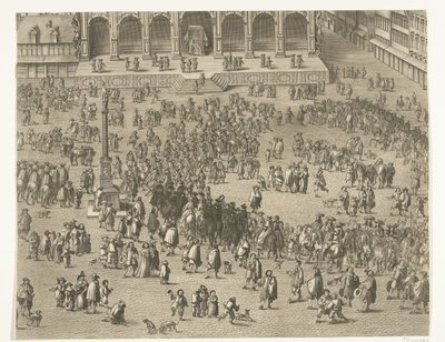 Proclamatie te Gent van Karel II van Spanje als graaf van Vlaanderen (blad 5), 1666 door Lucas Vorsterman (II)