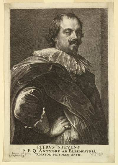 Portret van Peter Stevens, uit de Icones Principum Virorum door Lucas Vorsterman
