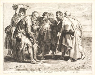 St. Petrus vindt de schat in een vis door Lucas Vorsterman