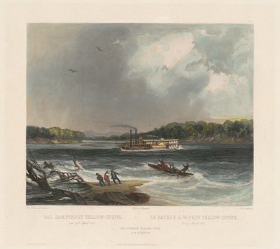 De stoomboot Yellow-stone door Lucas Weber after Karl Bodmer