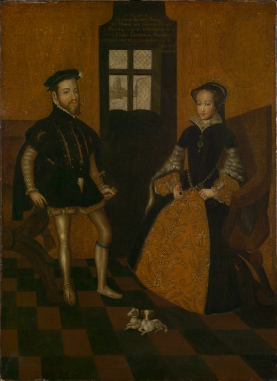 Maria I van Engeland en Filips II van Spanje door Lucas de (after) Heere