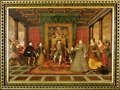 De Familie van Hendrik VIII: Een Allegorie van de Tudor-opvolging door Lucas de Heere