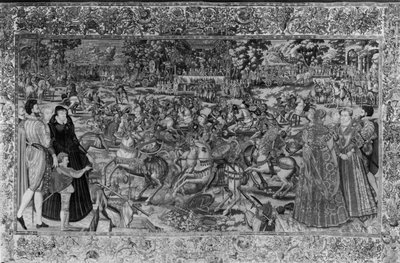 Het Toernooi, Brussels Atelier, c.1582-85 (wandtapijt) door Lucas de Heere