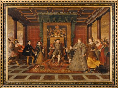 De familie van Hendrik VIII: Een allegorie van de Tudor-opvolging, 1572 door Lucas de Heere
