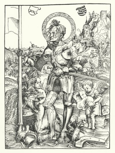Sint Joris (gravure) door Lucas the Elder (after) Cranach