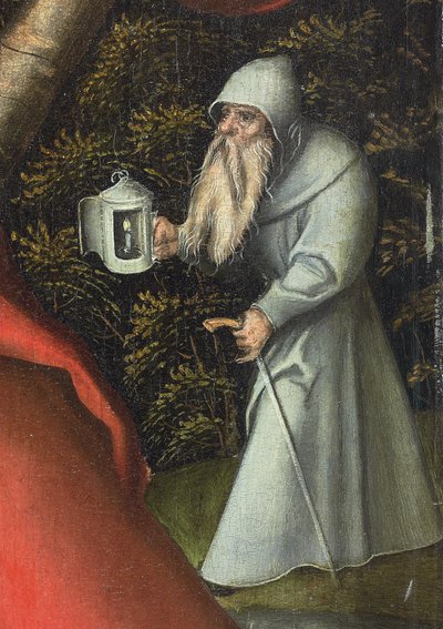 Sint Christoffel die het Christuskind draagt door Lucas the Elder (workshop of) Cranach