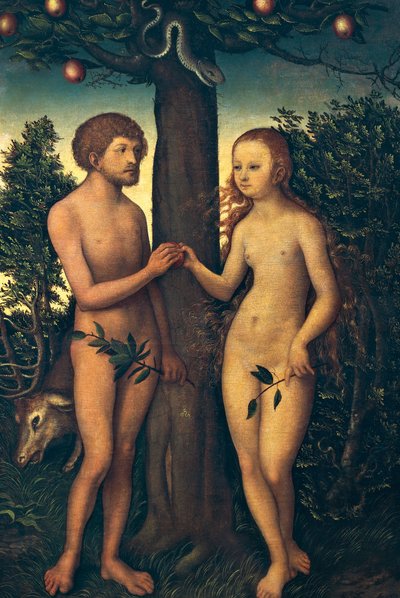 Adam en Eva door Lucas the Elder Cranach