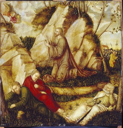 De doodsstrijd in de tuin van de Olijven door Lucas the Elder Cranach