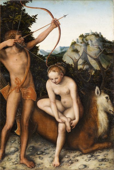 Apollo en Diana door Lucas the Elder Cranach